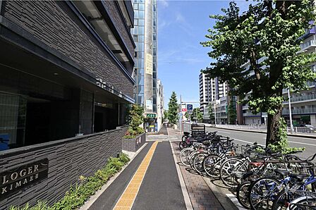 敷地南側の前面道路(西側から)
