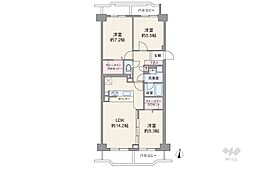 グリーンハイツリバーパーク泉38ビル 3LDKの間取図画像