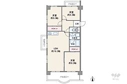 フローラ松原ハウス 3LDKの間取図画像