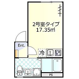 H.Aスカイ 3階ワンルームの間取り