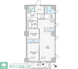 アスブルーム奥浅草 3階2SLDKの間取り