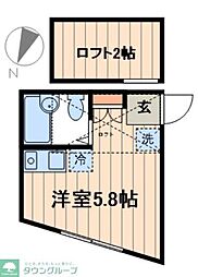 ChaiMaxx北千住 1階ワンルームの間取り