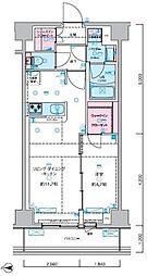 ジェノヴィア本所吾妻橋IIスカイガーデン 4階1LDKの間取り