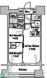 Brillia ist 墨田曳舟 8階2LDKの間取り