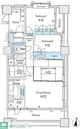 両国パーク・ホームズ 14階3LDKの間取り