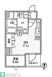 ALTERNA押上 7階1DKの間取り