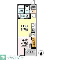 セレスティア六町II 3階1LDKの間取り