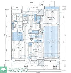 新交通ゆりかもめ 豊洲駅 徒歩4分の賃貸マンション 17階3LDKの間取り