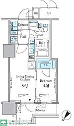 HARUMI　FLAG　PORT　VILLAGE　A棟 2階1LDKの間取り