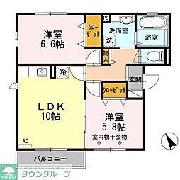 FLAT　TENJINIII 3階2LDKの間取り