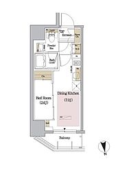 アーバネックス新御徒町 2階1DKの間取り