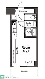 アドラブール 6階ワンルームの間取り