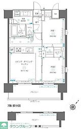 アルファレジデンシア南千住 14階2LDKの間取り