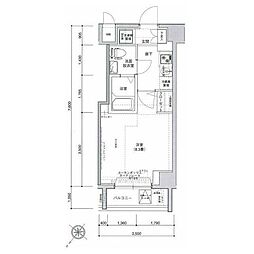 アイル東京スカイツリー参番館 2階1Kの間取り