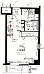 パレステュディオDimt錦糸町 8階1Kの間取り