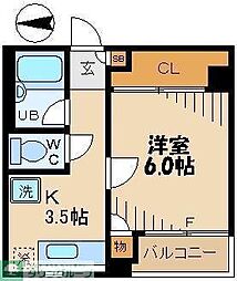 東京メトロ半蔵門線 住吉駅 徒歩12分の賃貸マンション 2階1Kの間取り
