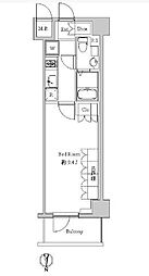 スペーシア住吉 5階1Kの間取り