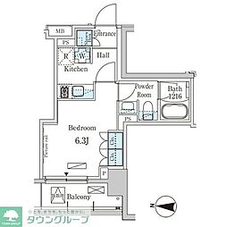 ParkAxis錦糸町WEST 1Kの間取図画像