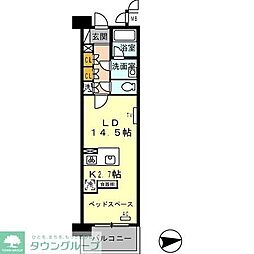 ロイヤルパークス西新井 ワンルームの間取図画像