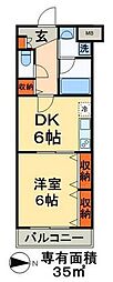 サニーコート東綾瀬 1DKの間取図画像