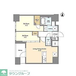 ドゥーエ両国IV 2LDKの間取図画像