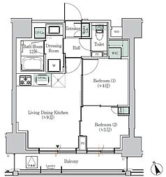ONEROOFRESIDENCE浅草橋 2LDKの間取図画像