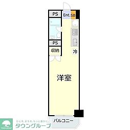 カーサ蔵前 1Kの間取図画像