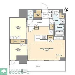 オアーゼ日暮里レジデンス 2LDKの間取図画像