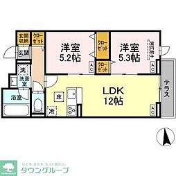 セレスティア東保木間II 2LDKの間取図画像