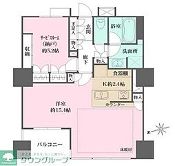 ザ・パークハウス上野浅草通り ワンルームの間取図画像