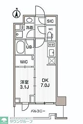シーズンフラッツ両国サウス 1DKの間取図画像