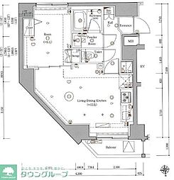 ジェノヴィア新御徒町スカイガーデン 1LDKの間取図画像