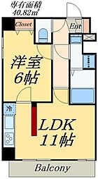 S-RESIDENCE新御徒町West 1LDKの間取図画像