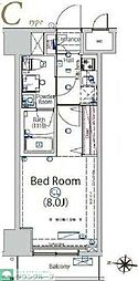 マーロ千住クレストタップ 1Kの間取図画像