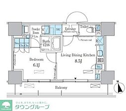 パークアクシス東陽町・親水公園 1LDKの間取図画像