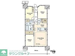 リビオシティ西葛西親水公園 2SLDKの間取図画像