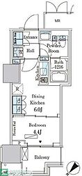 HARUMIFLAGPARKVILLAGEB棟 1DKの間取図画像