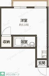 モトキハウス ワンルームの間取図画像