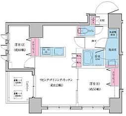 CREVIARXE日暮里 2LDKの間取図画像