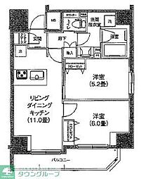 ティモーネ上野の森ノース 2LDKの間取図画像