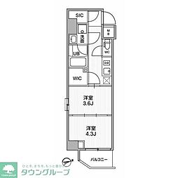 シーフォルム浅草2 2Kの間取図画像