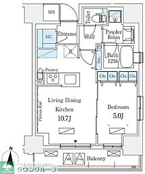 テラス押上 1LDKの間取図画像