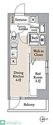 グランカーサ住吉II 1DKの間取図画像
