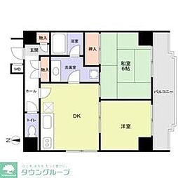 ストークメゾン業平 2DKの間取図画像