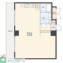 押上PARKSQUARE ワンルームの間取図画像