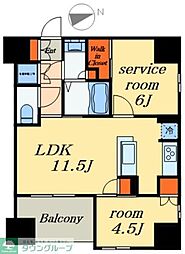 ザ・レジデンス三ノ輪 1SLDKの間取図画像