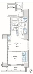 TheParkOne's神田 1DKの間取図画像