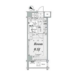 MAKES浅草イースト 1Kの間取図画像