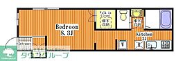 プルマージュ 1Kの間取図画像