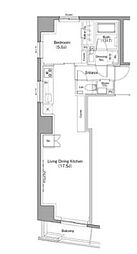 ザ・パークハビオ日本橋小伝馬町 1LDKの間取図画像